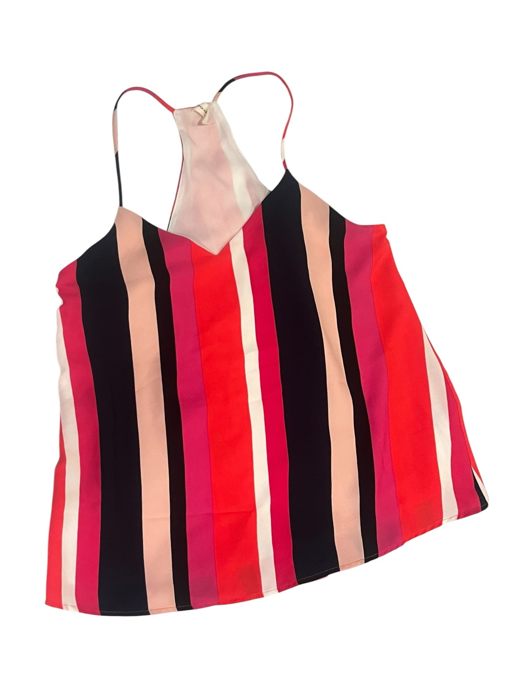 Tyche Striped Pink Red Black Cream Racerback Camisole